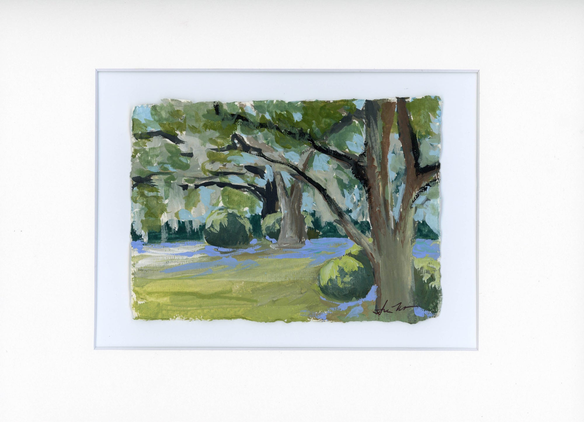 Forsyth Park Original Gouache Painting