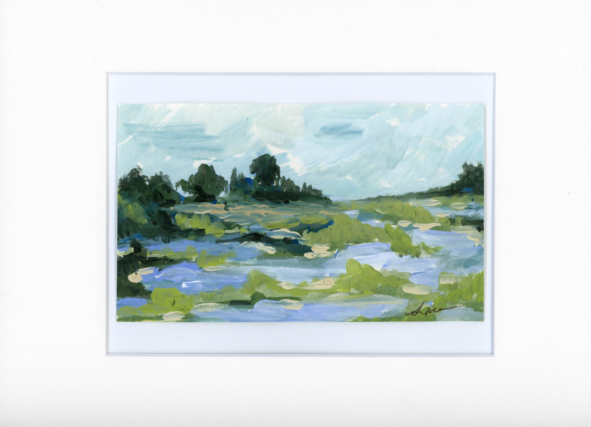 Marshland Peace Original Gouache Painting