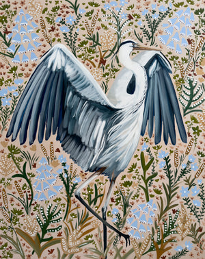 Magnolia Blue Heron Print