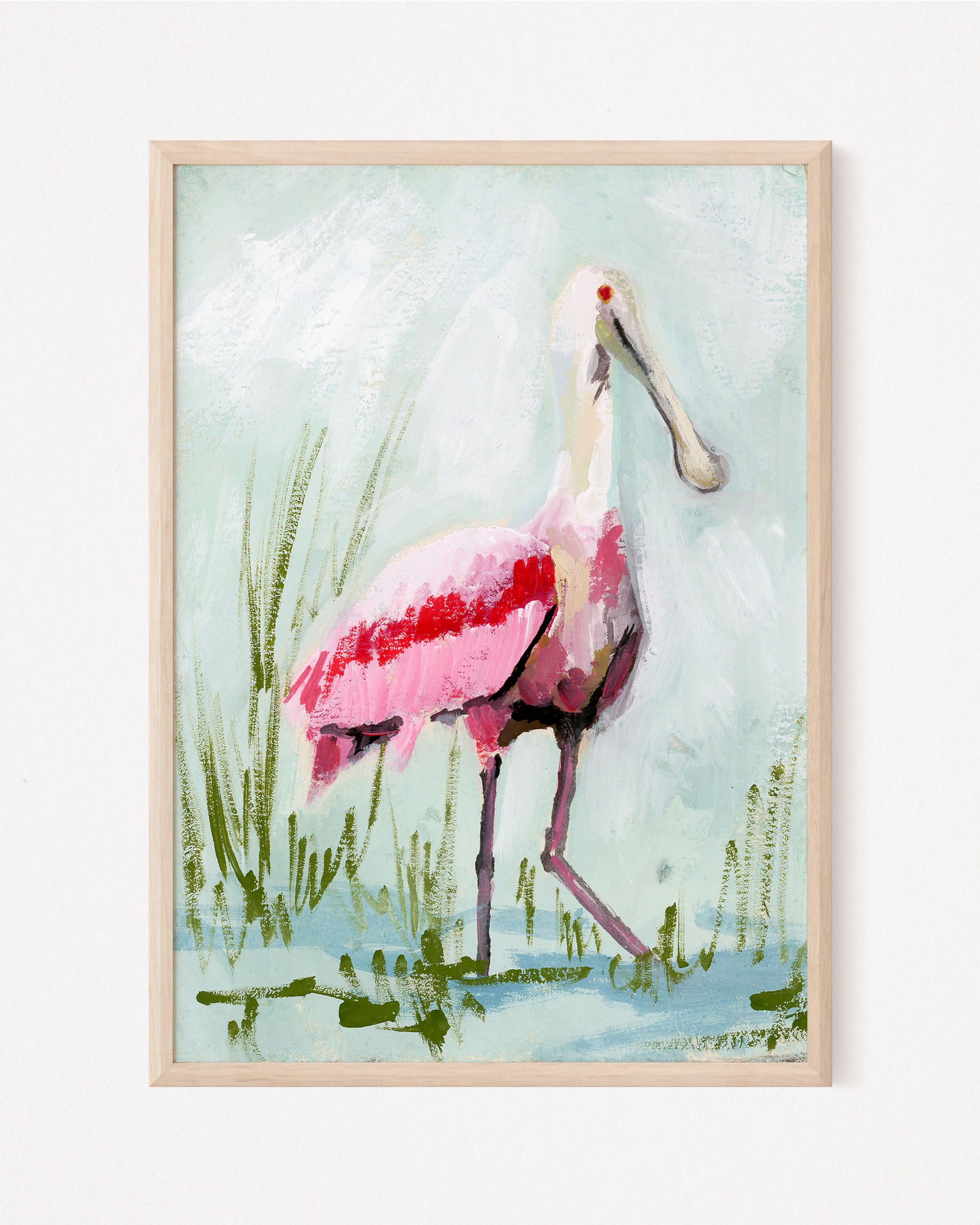 Petunia, a Roseate Spoonbill Vertical Print